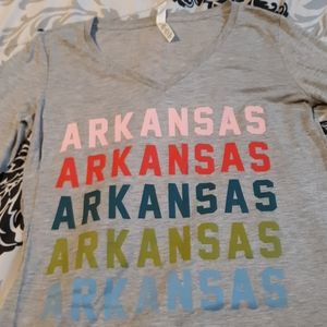 Grey Arkansas woman's shirt.